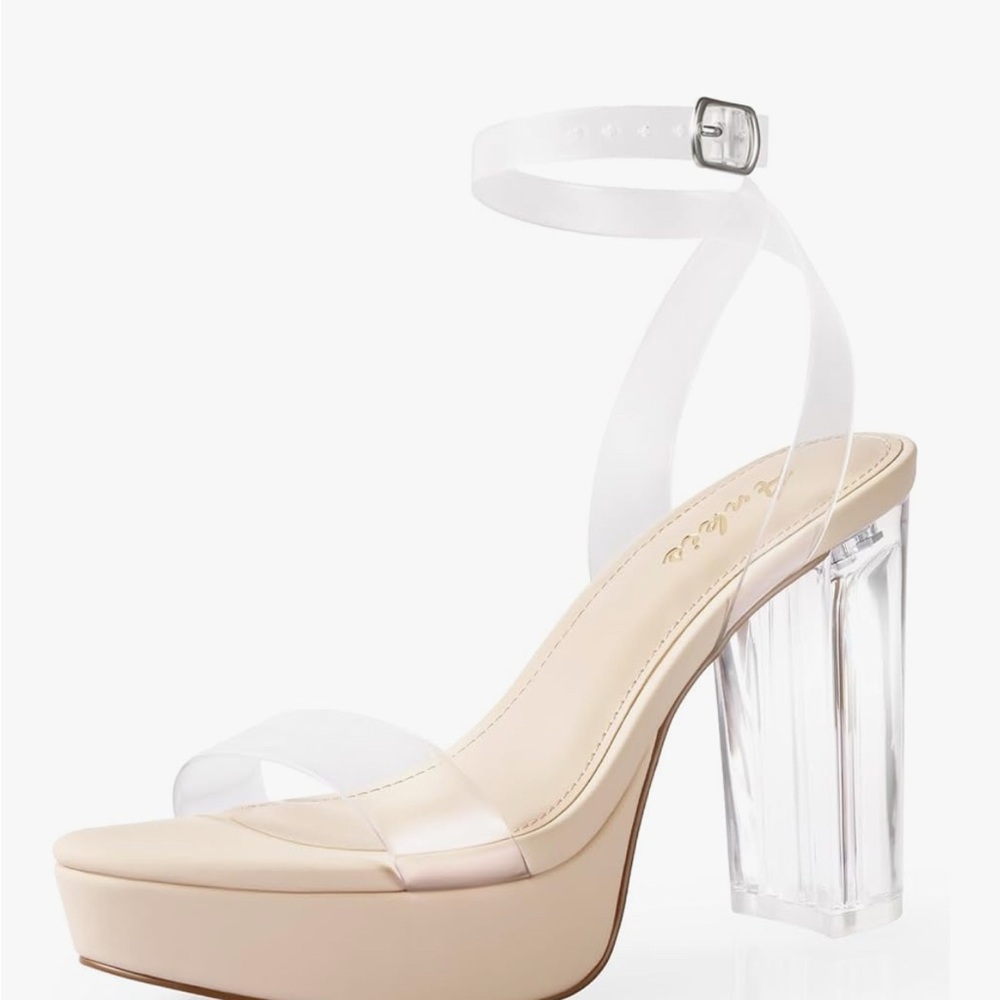 Chic Clear Strap Platform Heels